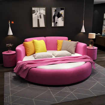 Mare circular dublu minimalist modern material princess dormitor fată la modă cuplu nunta distractiv de pat pat rotund 1,8 m 2.2 m