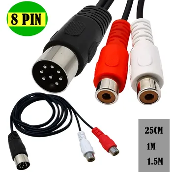 Din 8 Pini pentru Cablu 2RCA 8pini Din Mascul la 2-RCA Audio Feminin Adaptor de Cablu pentru instrument Muzical echipamente audio 0.25/1/1.5 m