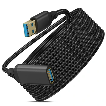 2X USB 3.0 de Tip Masculin La Feminin Cablu de Extensie, Durabil Material Împletit, Înaltă de Transmitere a Datelor Cablu (0,5 M/1.6 FT)