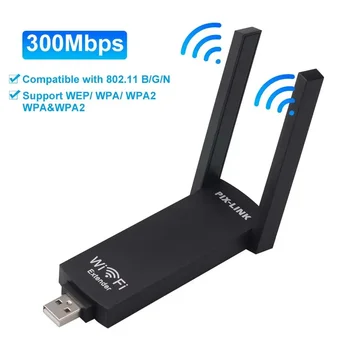 USB Semnal WiFi Extender Amplificator cu Dublu Antena MT7628K LV - UE02 300Mbps 802.11 n