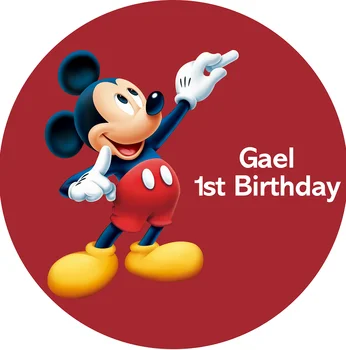 Disney Mickey si Minnie Mouse-Petrecerea de Fundal Decoruri Rotund Personalizat Fondul de Ziua Copiilor Decor Banner
