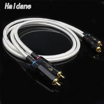 Haldane Pereche HIFI QED Argint palted Semnătura Versiune Cablu RCA Hi-end Premium RCA Audio 2rca la 2rca Interconectare Cablu
