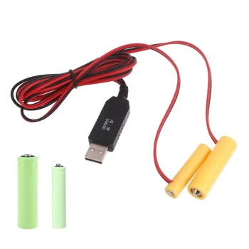 AAA AA Eliminatoare de USB Cablu de Alimentare în Loc de 2 buc 1.5 V AAA/LR3+AA LR6