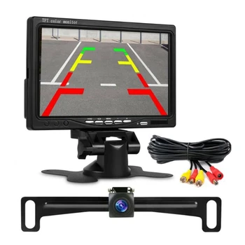 7Inch Oglinda de la Masina Monitoriza Vehiculul retrovizoare Inversă Backup Auto LCD de Camera