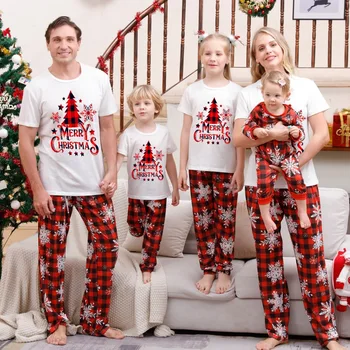 Crăciun acasă purta Drăguț Pijama set Print set complet de atmosfera de sărbătoare Amuzant Părinte-copil purta Familie pentru Copil de a purta Copii Mama