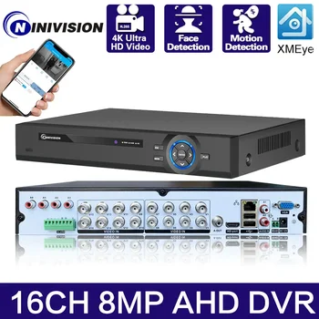 4K 16CH DVR CCTV Video Recorder Pentru Camera AHD Analogic Camera Camera IP Onvif P2P 8MP H. 265 Suport SATA Instala 2 buc HDD 8TB DVR