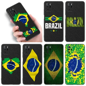 Brazilia Steag Brazilian Hartă Telefon Caz Pentru Xiaomi Redmi Note 7 8 9 10 Lite 11 11E 11T 12 Pro 11S 4G 10T 5G 8T 9S, 10S Capac Negru