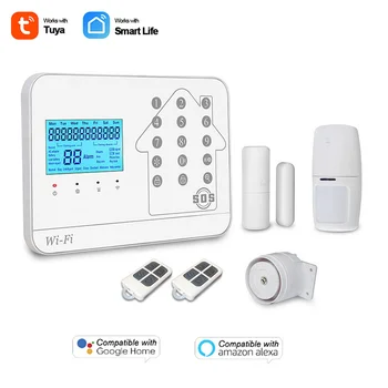 Wireless 433MHz Antifurt Acasă de Securitate Sistem de Alarma WIFI+GSM+PSTN Anti-furt de Alarmă Tuya Inteligente de Distribuție Brațul/Dezarma Control Vocal