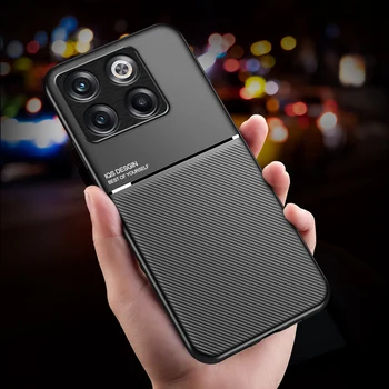 Textura simplu Magnet Telefon rezistent la Socuri Caz Pentru OnePlus 10T Ace Pro 6.7 cm Moale TPU Cadru din Plastic Dur de Protecție Capacul din Spate