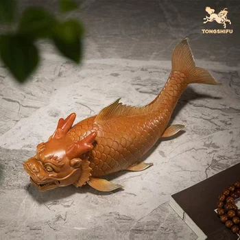 Asia de sud-est Companie de afaceri Magazin Eficace Talisman Recruta bani NOROCOS Arowana Peștele-dragon FENG SHUI cupru statuie