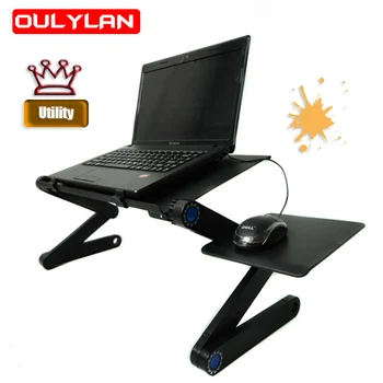 Laptop reglabil Suport pentru Birou Aliaj de Aluminiu Portabil Lapdesk Cu Mouse Pad Pentru TV Pat Canapea PC Notebook Masa suportul de Birou