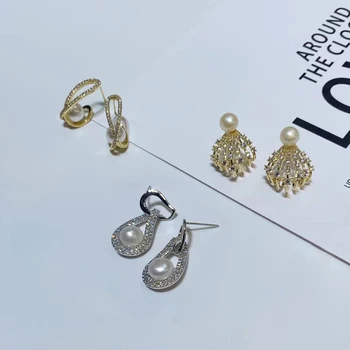 Rafinat Epocă Temperament Inel Dublu de design cercei cu Perle pentru femei, cadou de petrecere, accesorii Bijuterii