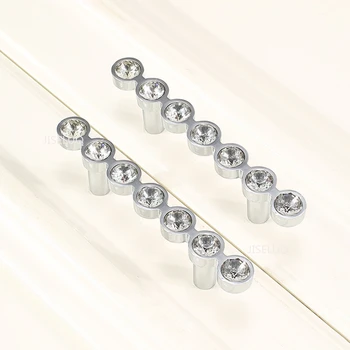 Cristal Sertar Butoane Manere Usi Mobilier Butoane Trageți Mânerul 64/96mm Modern Stil Lux Solid Aliaj de Zinc Mâner