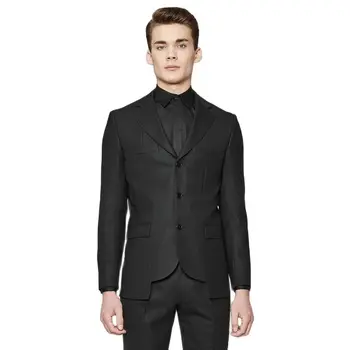 De Înaltă Calitate Negru Costume Pentru Barbati Slim Fit 2 Buc Neregulate Tiv Sacou Pantaloni/Design Vestimentar Personalizat Formală Clasic Masculin Purta Set
